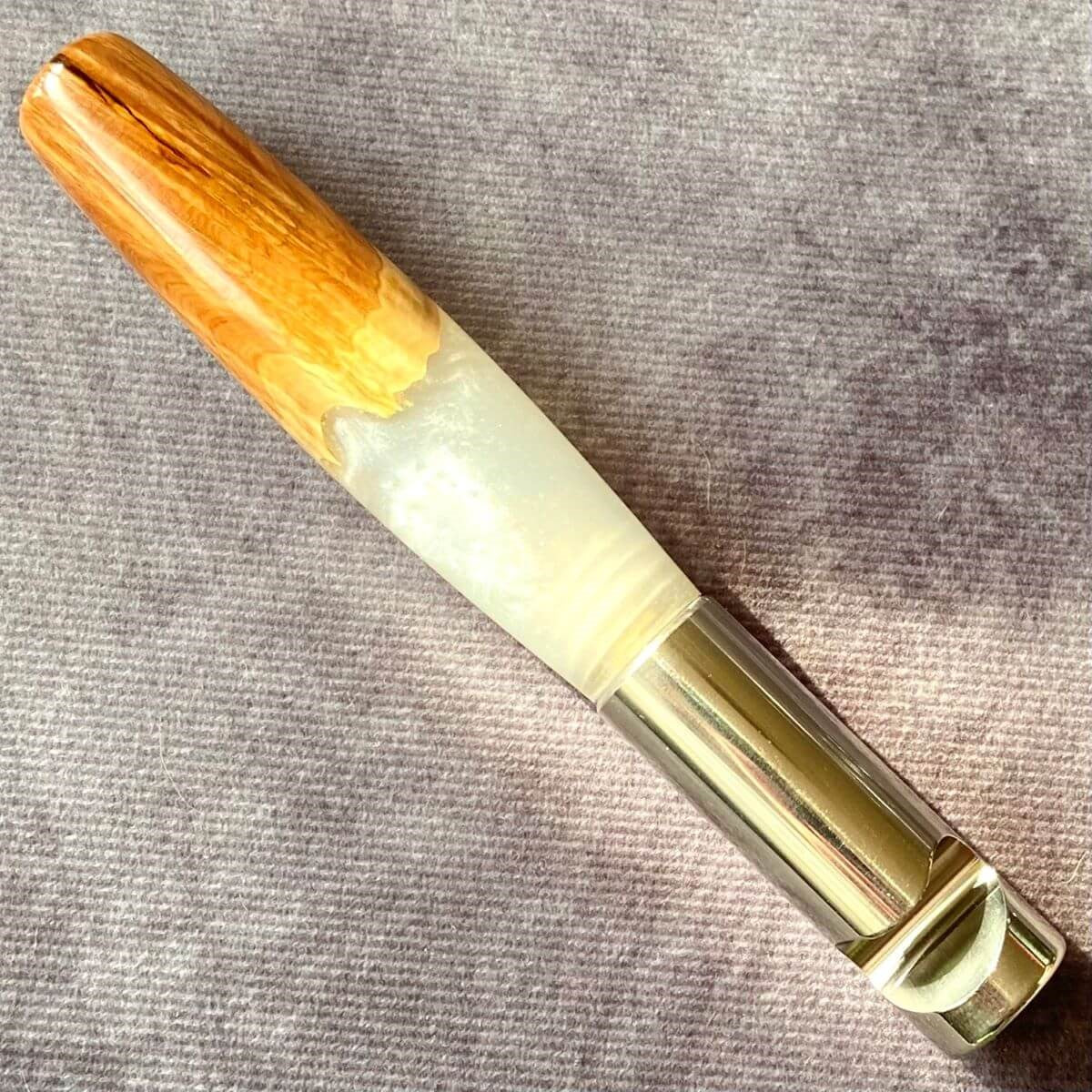 handmade white resin and burr wood bottle opener artisan gifts uk