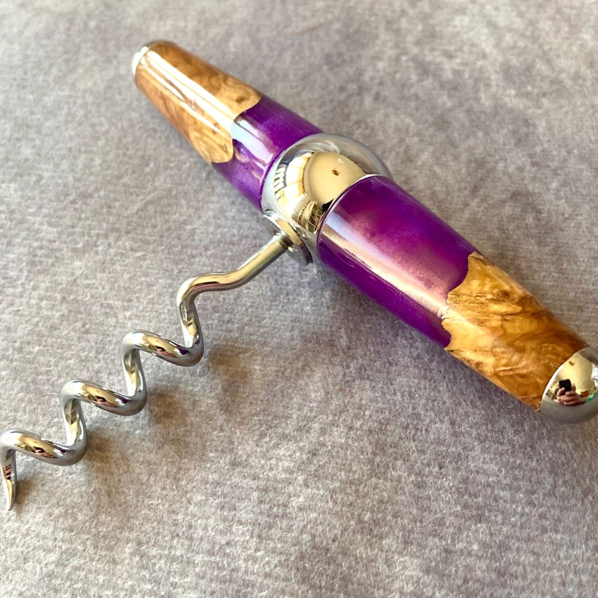 Handmade Mallee Burr and Resin Corkscrew