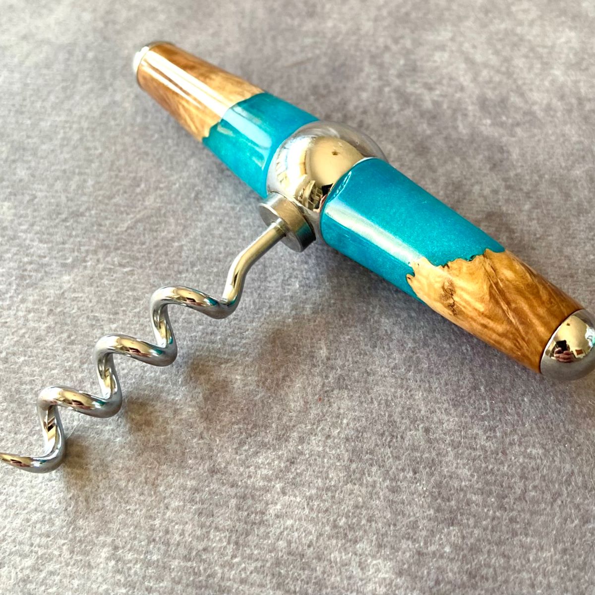 Handmade Mallee Burr and Resin Corkscrew