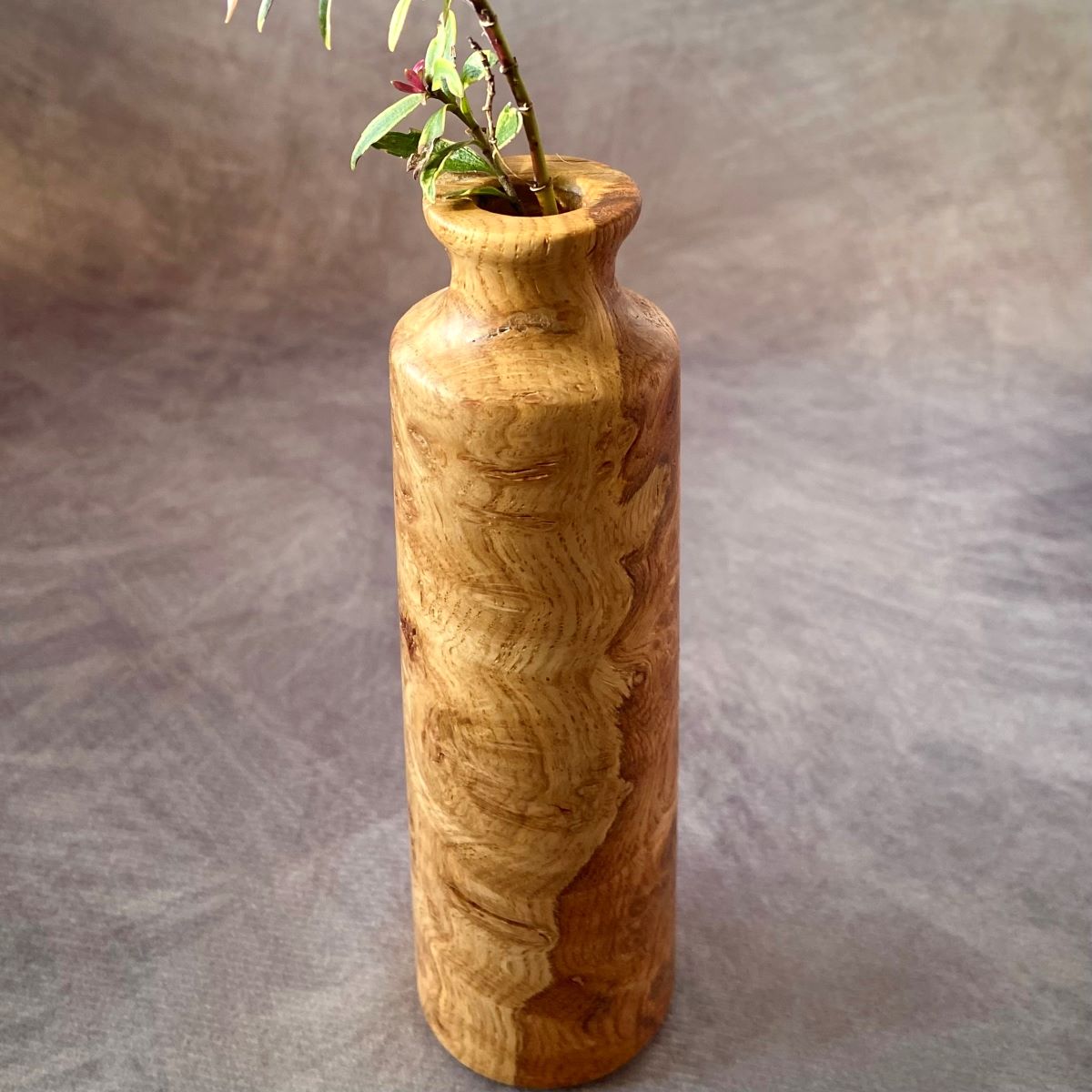 Oak burr bud vase