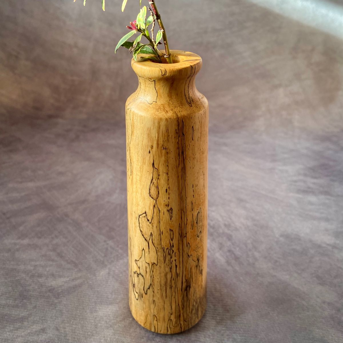 Spalted tamarind bud vase