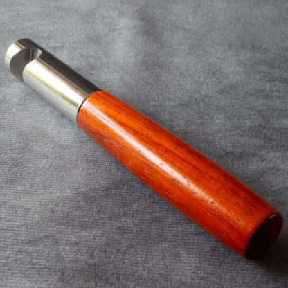 Stainless steel bottle opener with padauk handle