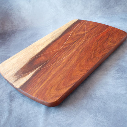 Handcrafted Charcuterie Board in African Rosewood with English Elm Weave