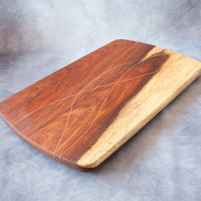 Handcrafted Charcuterie Board in African Rosewood with English Elm Weave