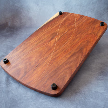 Handcrafted Charcuterie Board in African Rosewood with English Elm Weave