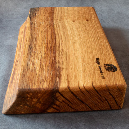 English oak cocktail board end view