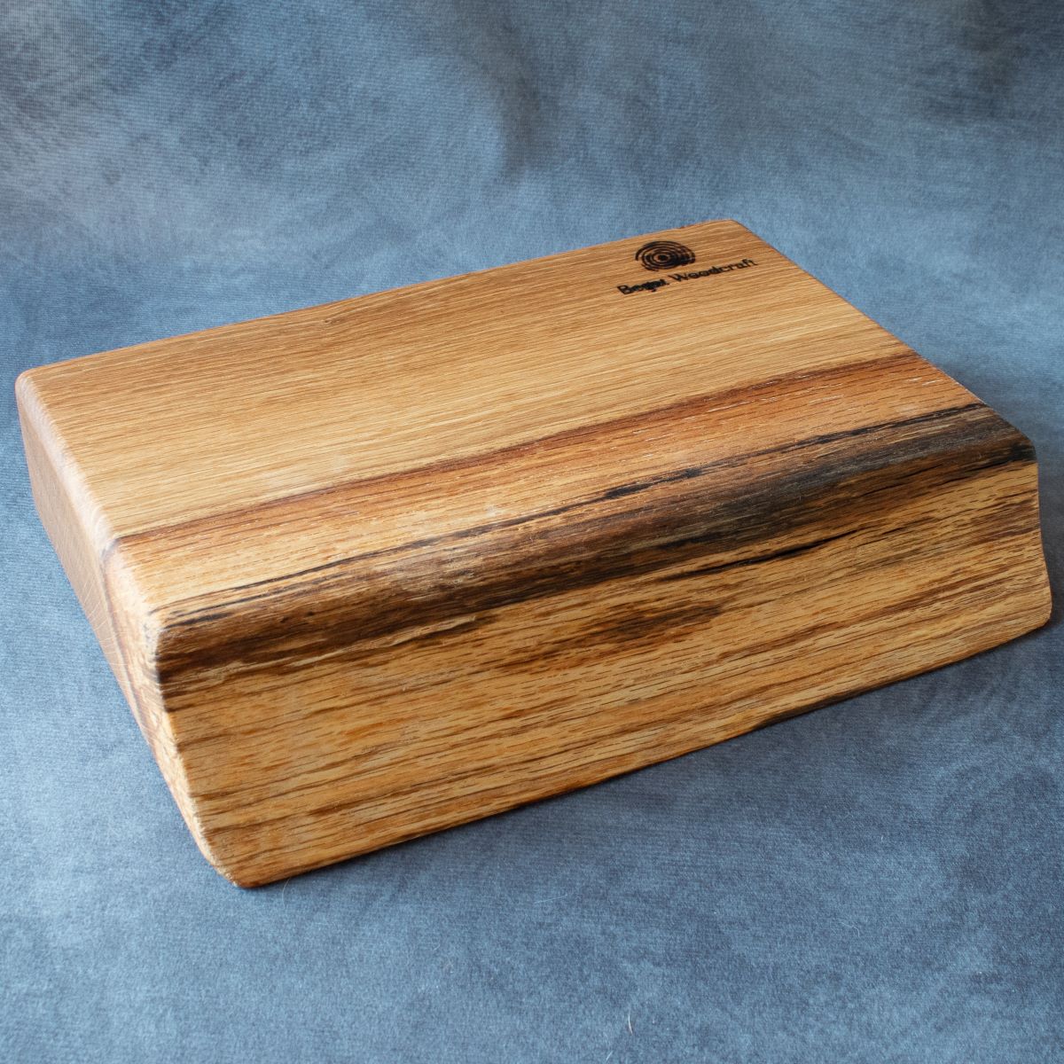 English oak cocktail board front edge view