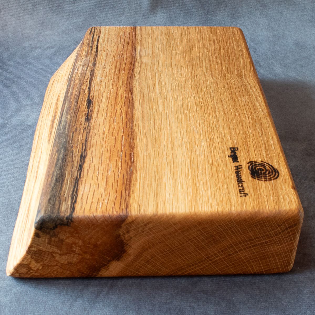 English oak cocktail board end view