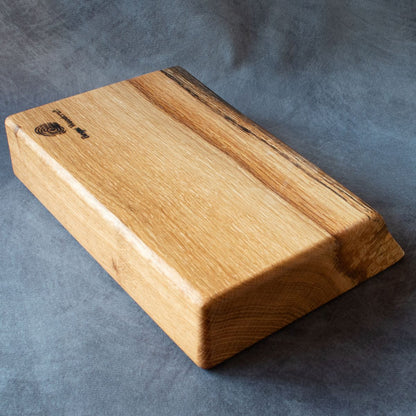 English oak cocktail board corner view