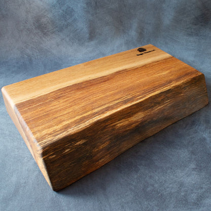 English oak cocktail board front edge view