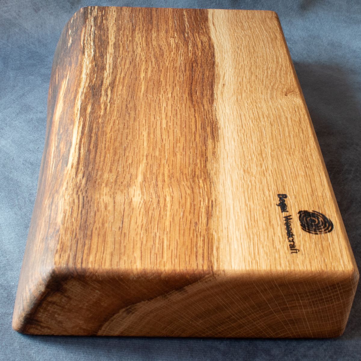 English oak cocktail board end view