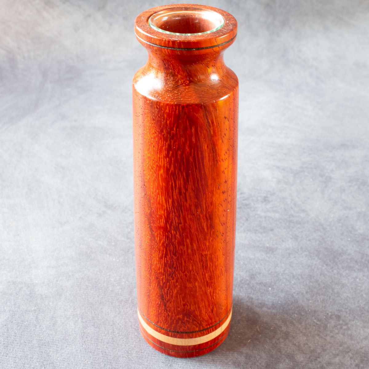 Padauk bud vase front view