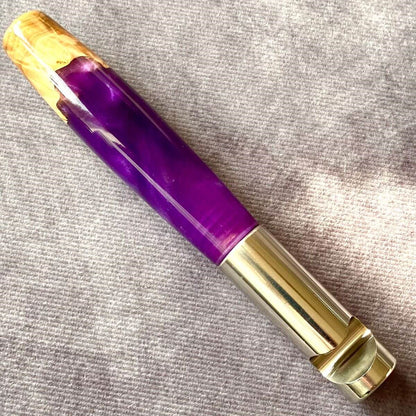 handmade purple resin and burr wood bottle opener artisan gifts uk