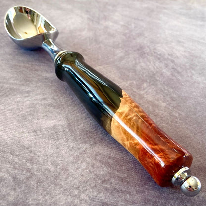 Mallee burr and black resin ice cream scoop 