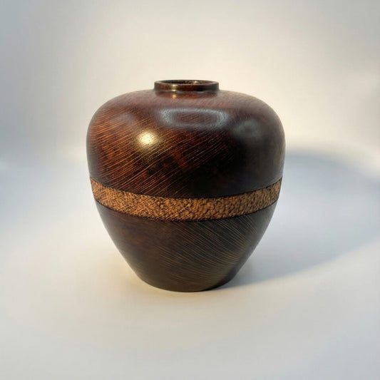 Handmade English Oak Hollow Form 160mm front view made in Yorkshire