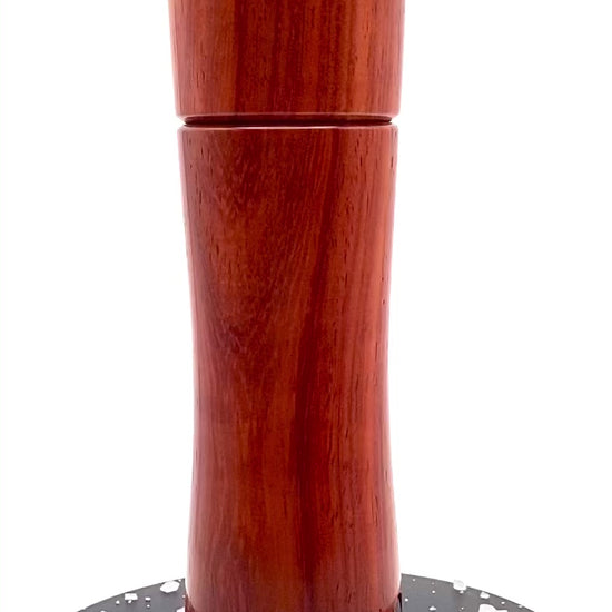 Video of padauk salt mill rotating on turntable