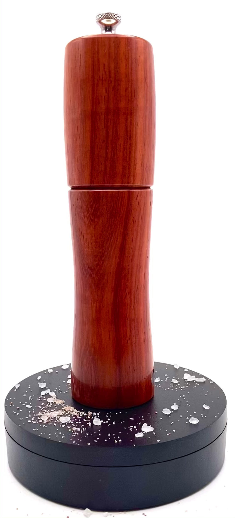 Video of padauk salt mill rotating on turntable